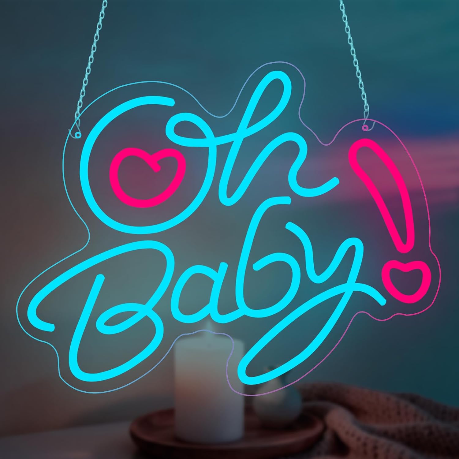 Oh Baby Heart LED Neon Sign US - Baby Nursery Wall Lights recension och pris