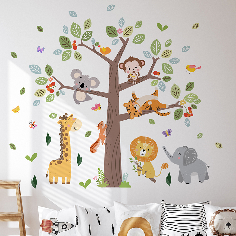 Large Jungle Animal Wall Stick - Baby Zoo Nursery recension och pris
