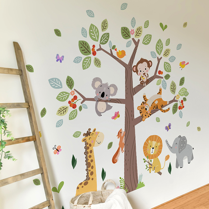 Large Jungle Animal Wall Stick - Baby Zoo Nursery recension och pris