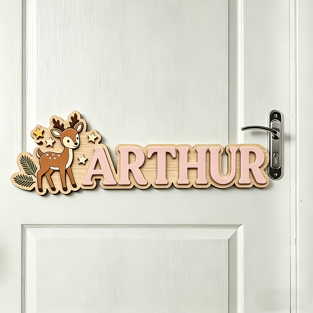 Custom Deer & Star Wooden Name - Baby Nursery Baby recension och pris