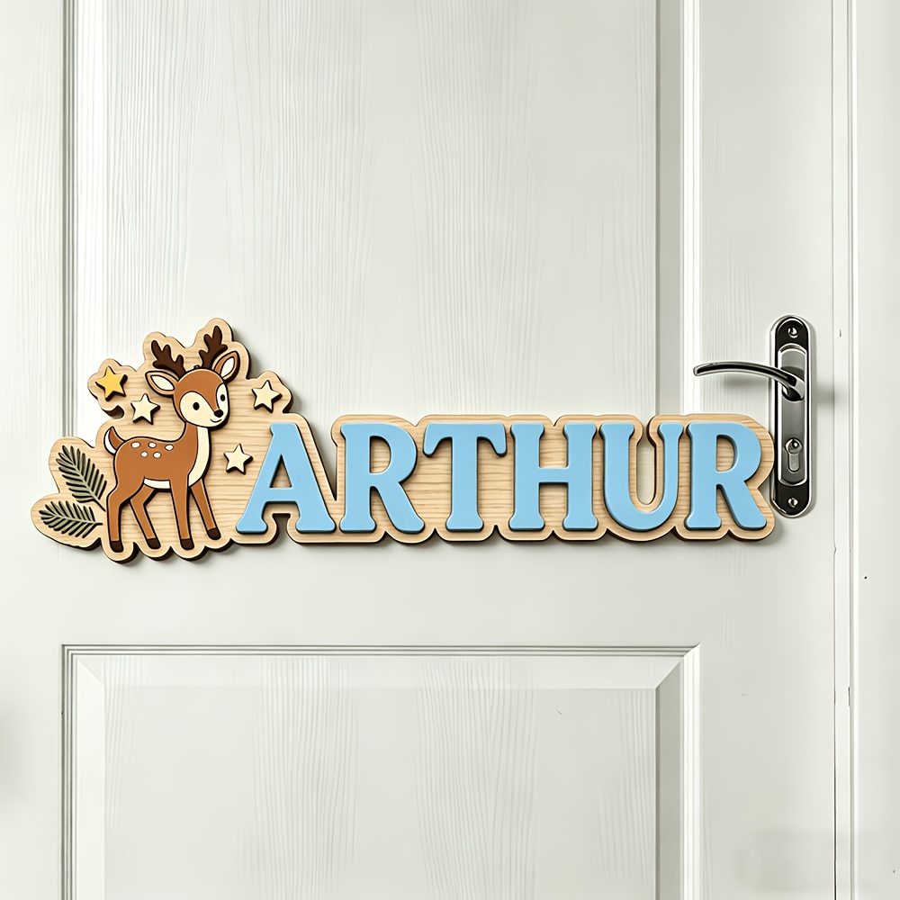 Custom Deer & Star Wooden Name - Baby Nursery Baby recension och pris