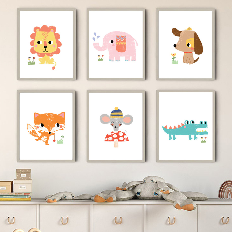 1pc frameless Canvas Painting  - Baby Zoo Nursery recension och pris