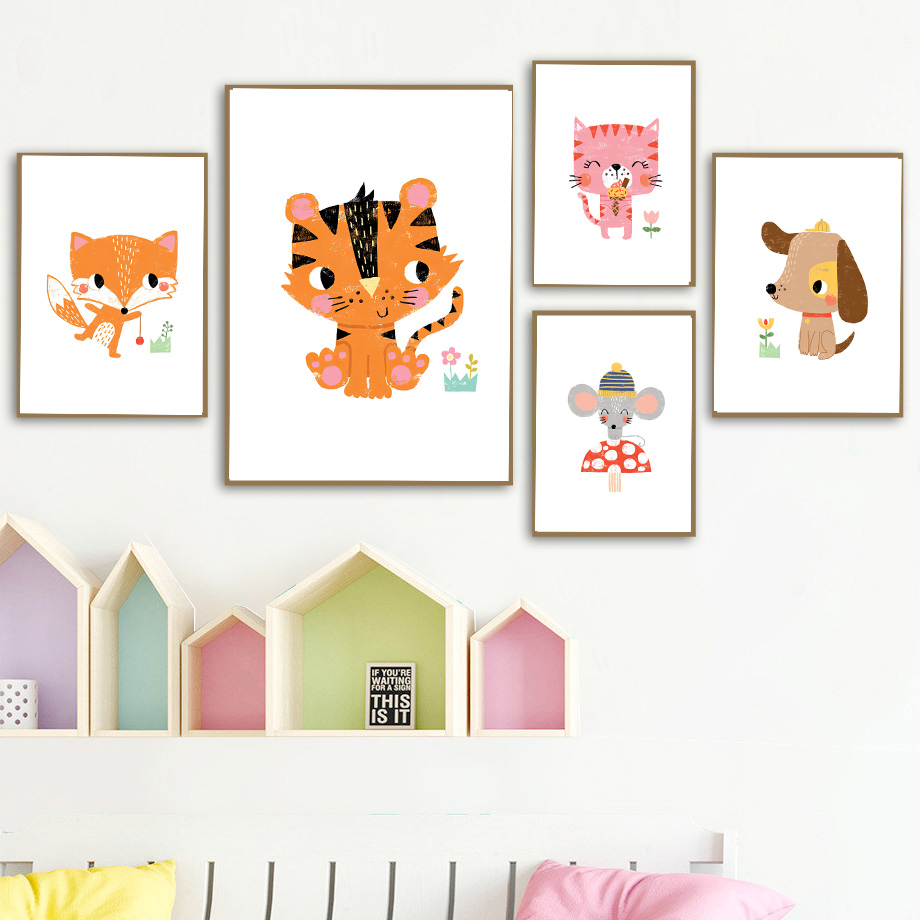 1pc frameless Canvas Painting  - Baby Zoo Nursery recension och pris