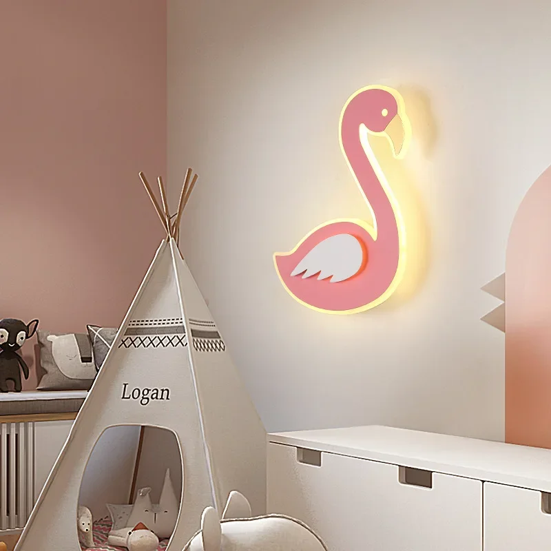 Flamingo LED Wall Lamp, Nordic - Baby Nursery Light Fixture recension och pris