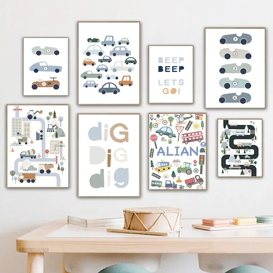 Frameless Tractor Truck Excava - Baby Boy Nursery Quotes recension och pris