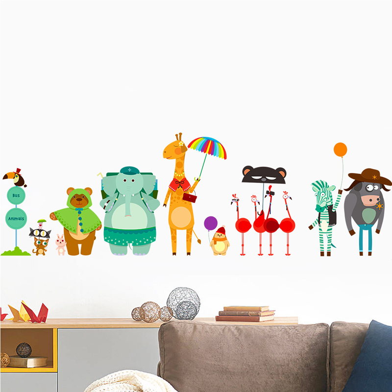 Cartoon Zoo Bus Station Wall S - Baby Zoo Nursery recension och pris