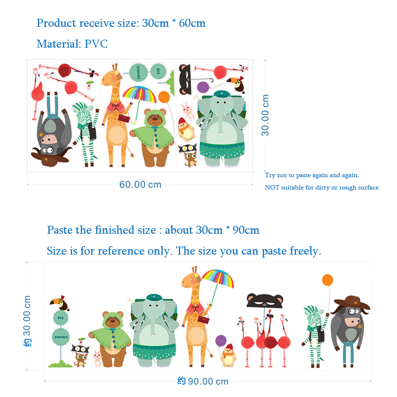 Cartoon Zoo Bus Station Wall S - Baby Zoo Nursery recension och pris