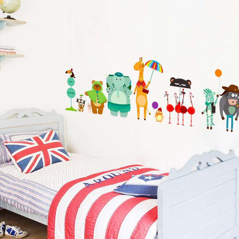 Cartoon Zoo Bus Station Wall S - Baby Zoo Nursery recension och pris