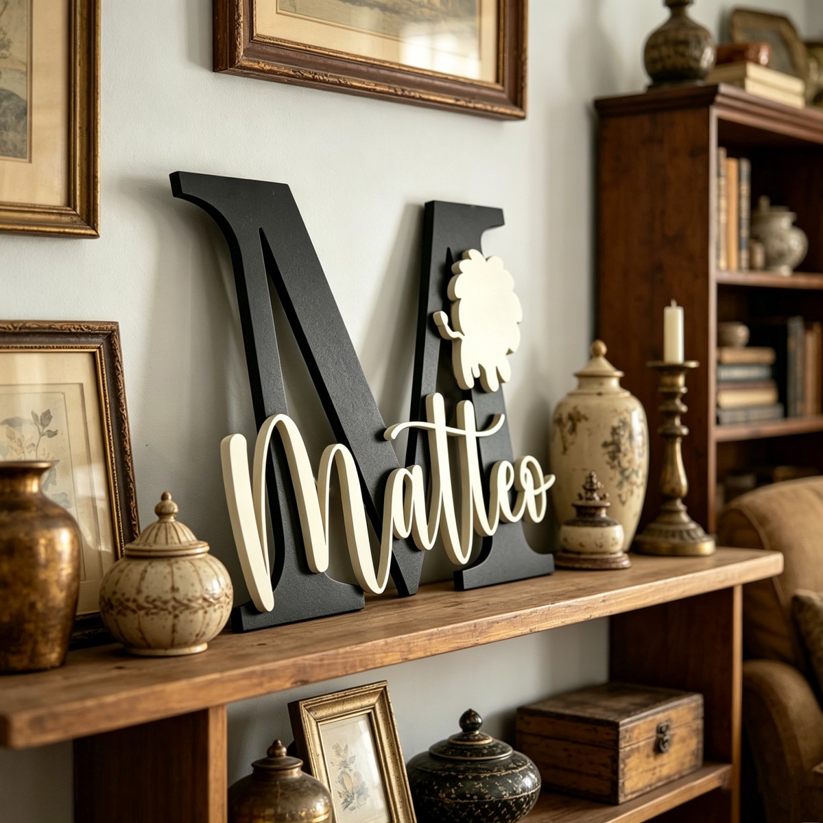 1Pc Custom Lion Name & Initial - Baby Nursery Baby recension och pris
