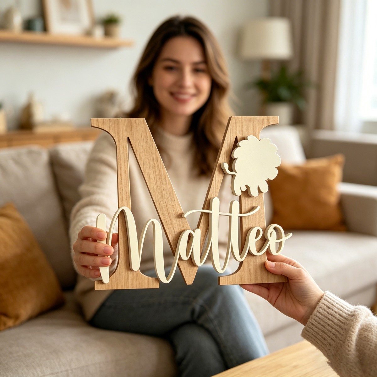 1Pc Custom Lion Name & Initial - Baby Nursery Baby recension och pris