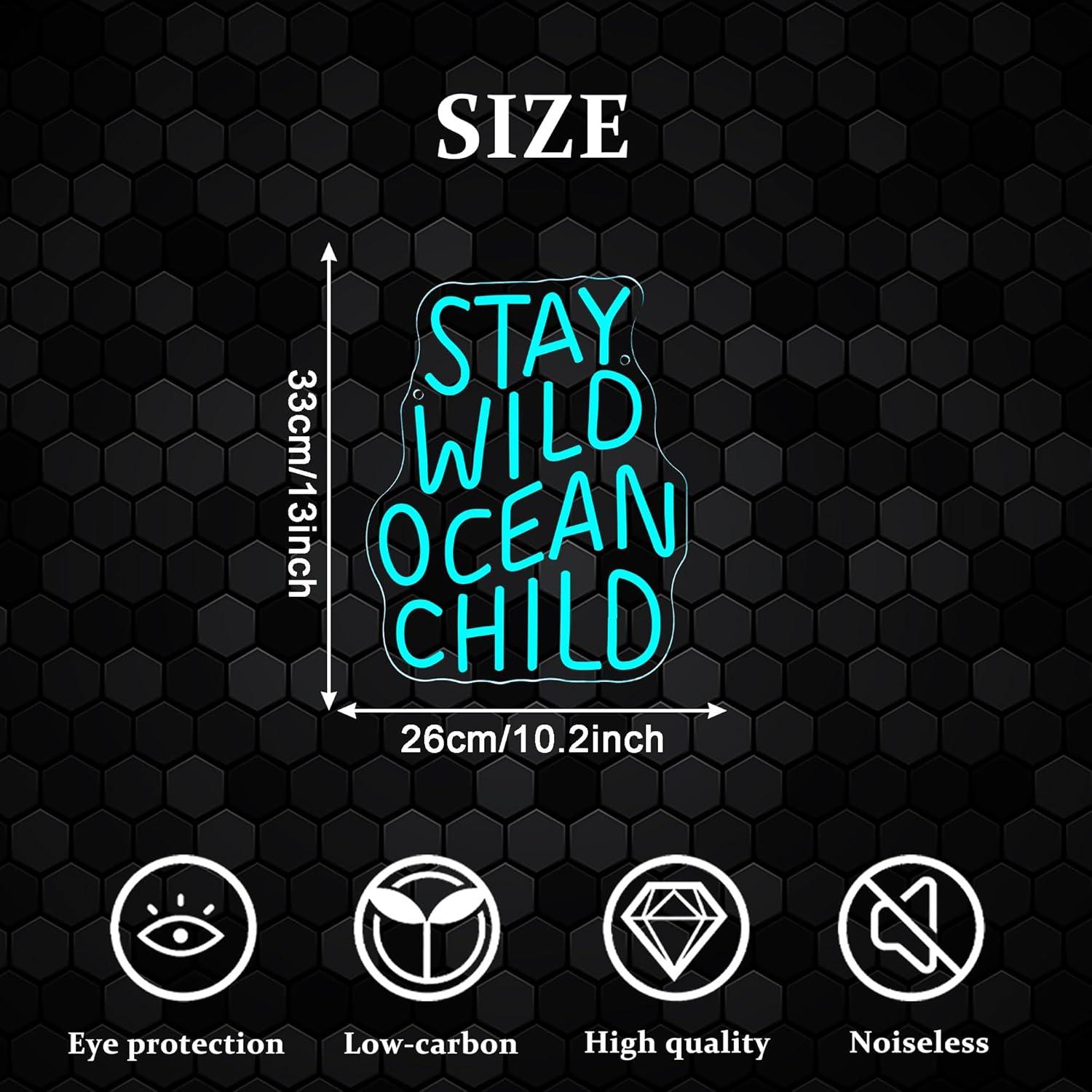 Stay Wild Ocean Child Neon Sig - Baby Nursery Wall Lights recension och pris