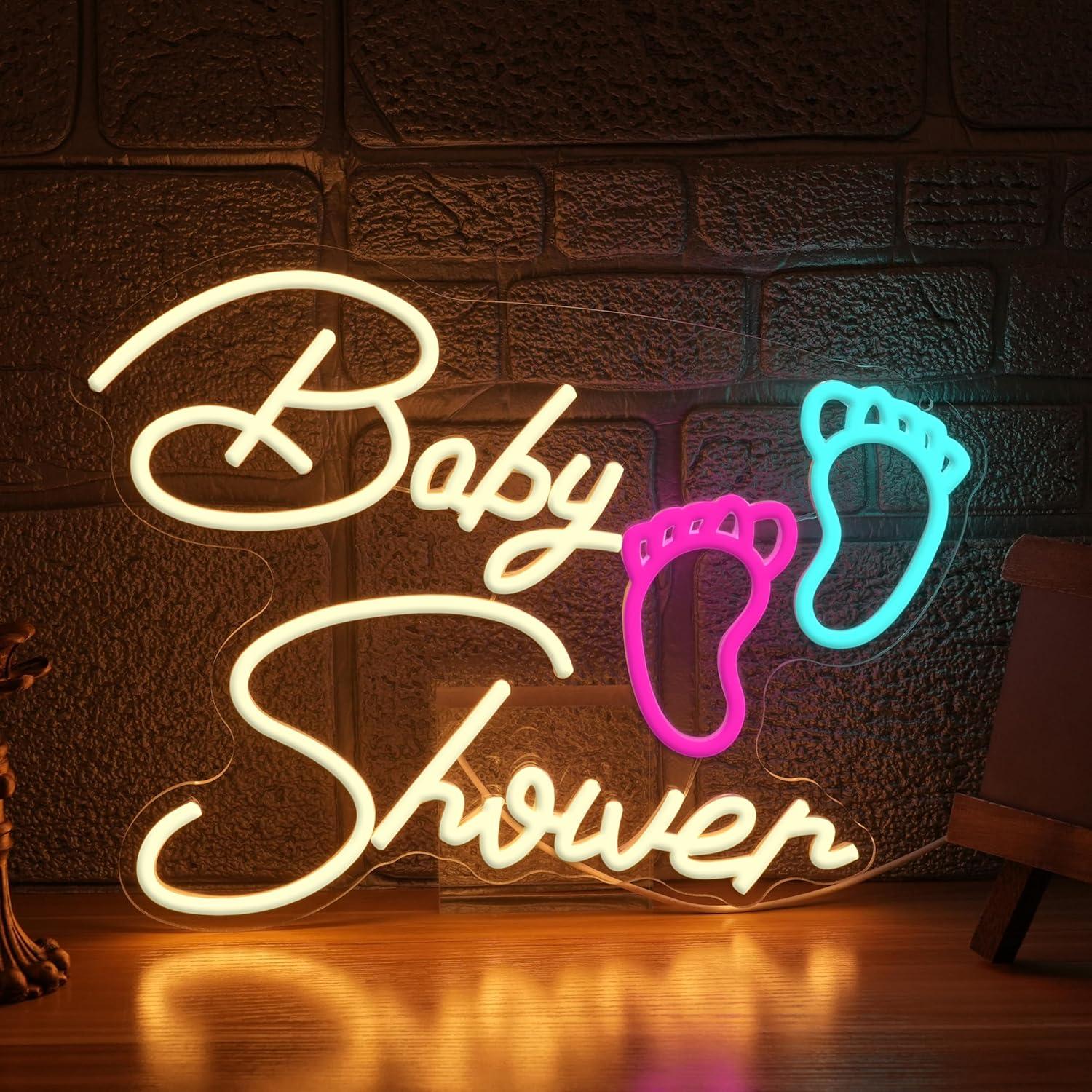 Baby Shower Neon Sign USB Dimm - Baby Nursery Wall Lights recension och pris