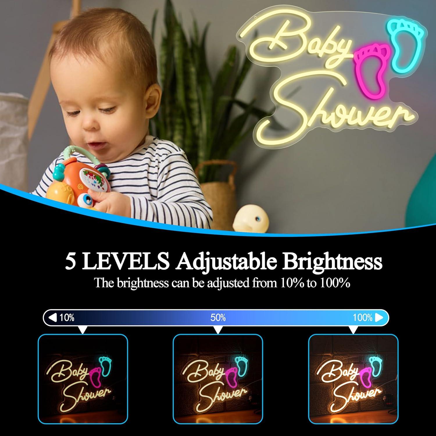 Baby Shower Neon Sign USB Dimm - Baby Nursery Wall Lights recension och pris