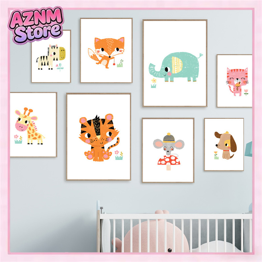 Cartoon Baby Animal Nursery Wa - Baby Zoo Nursery recension och pris