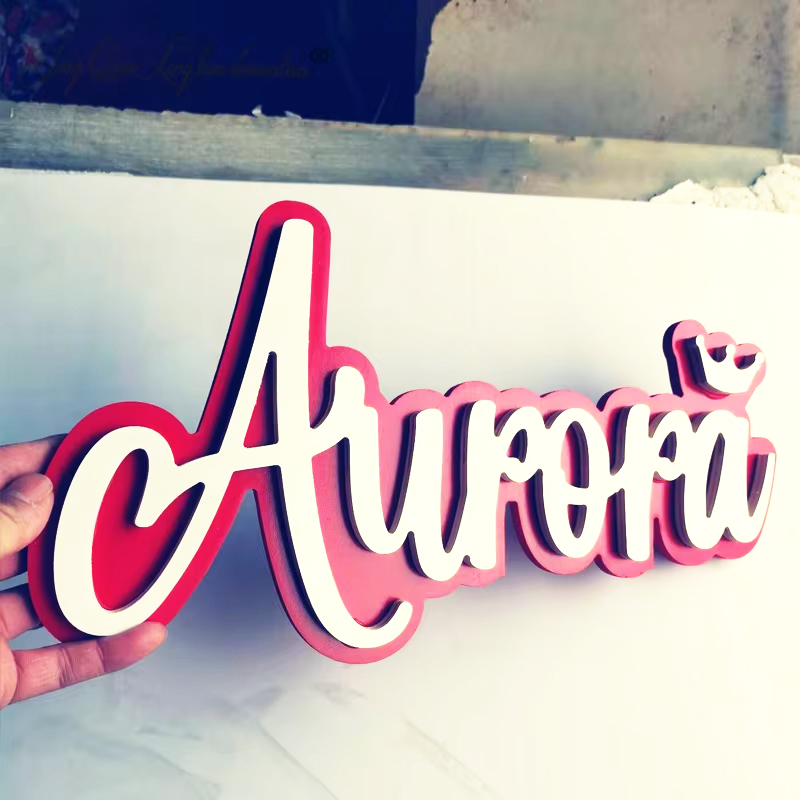 Custom Wooden Name Sign Person - Baby Nursery Name Letters recension och pris