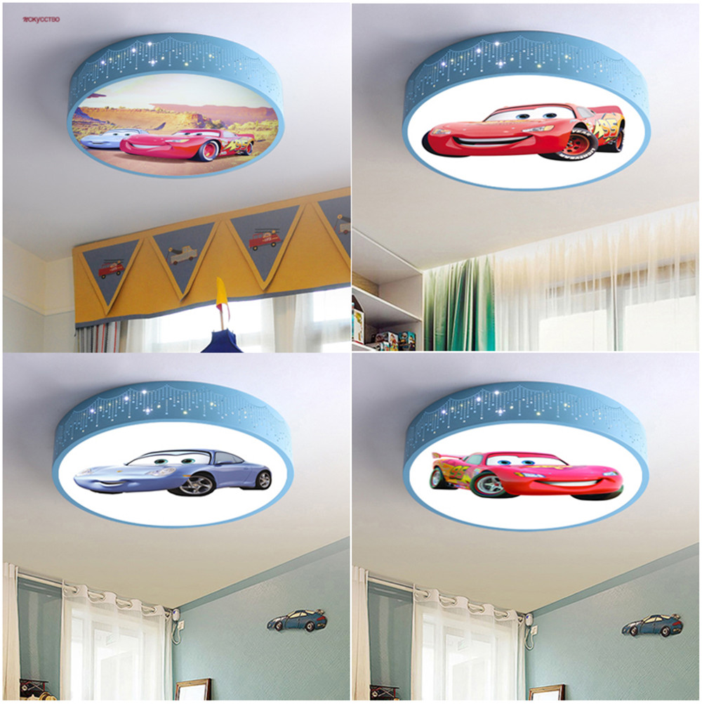 Cartoon Car Round Led Ceiling  - Baby Nursery Light Fixture recension och pris