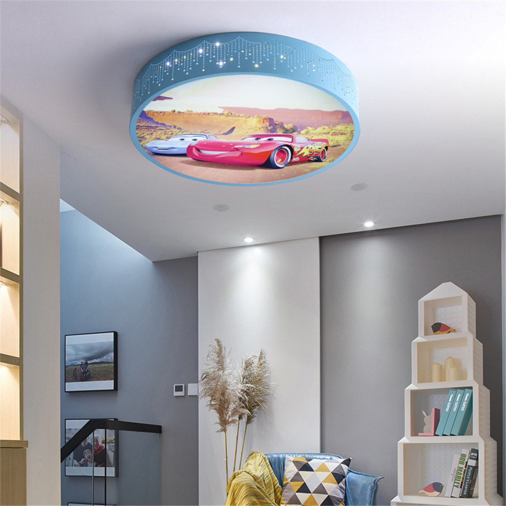 Cartoon Car Round Led Ceiling  - Baby Nursery Light Fixture recension och pris