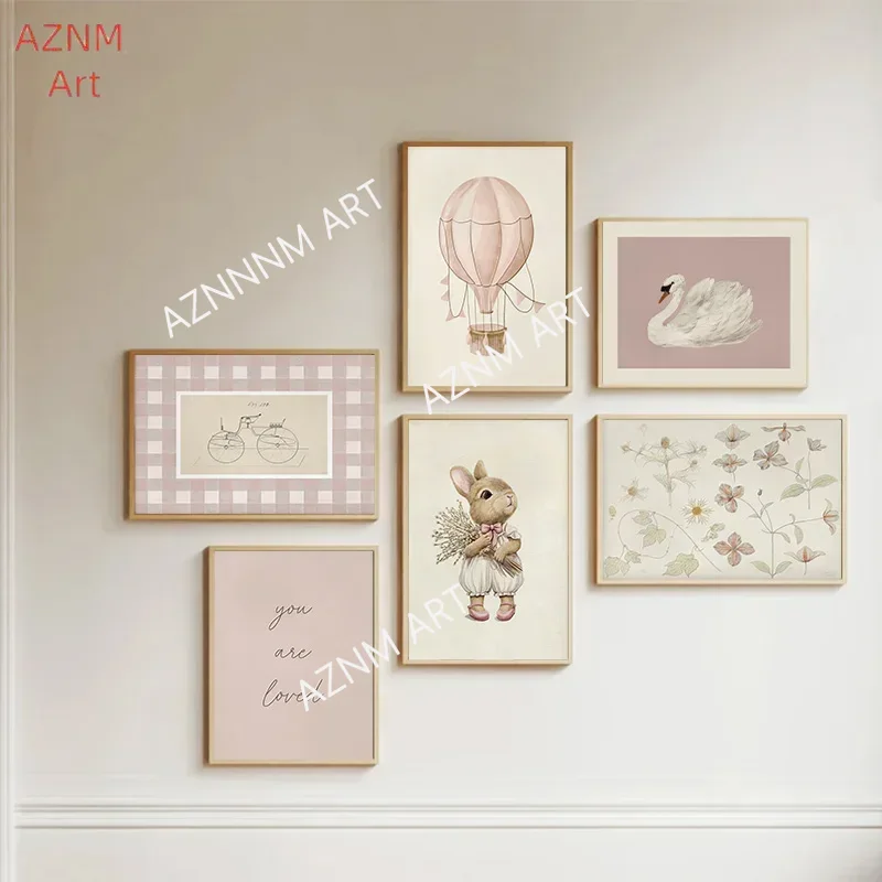 Pink Nursery Gallery Art Wall  - Baby Nursery Wall Lights recension och pris