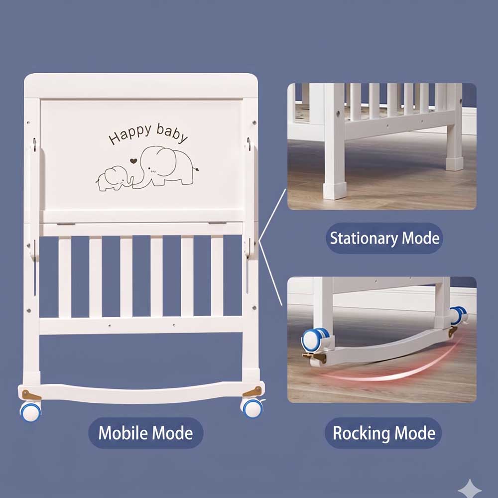 Premium Baby Crib Solid Wood C - Convertible Crib Set recension och pris