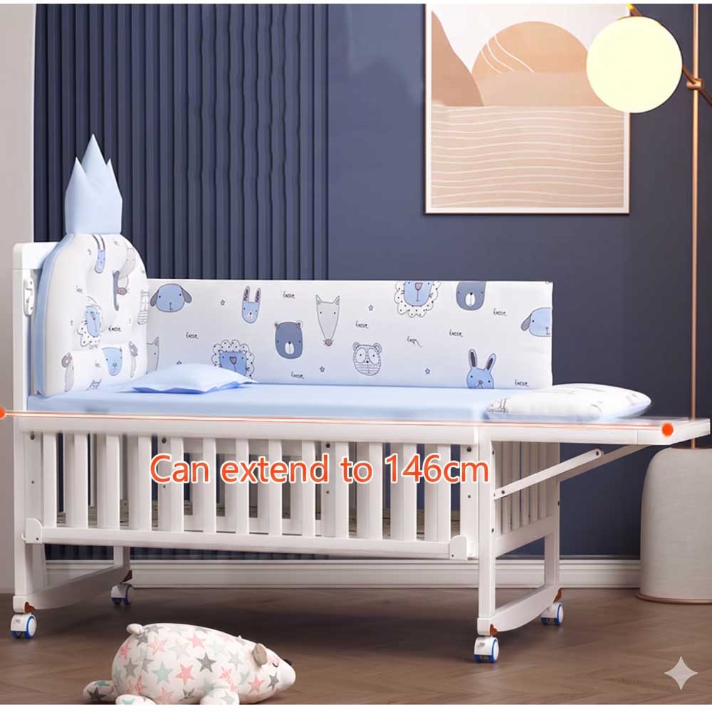 Premium Baby Crib Solid Wood C - Convertible Crib Set recension och pris