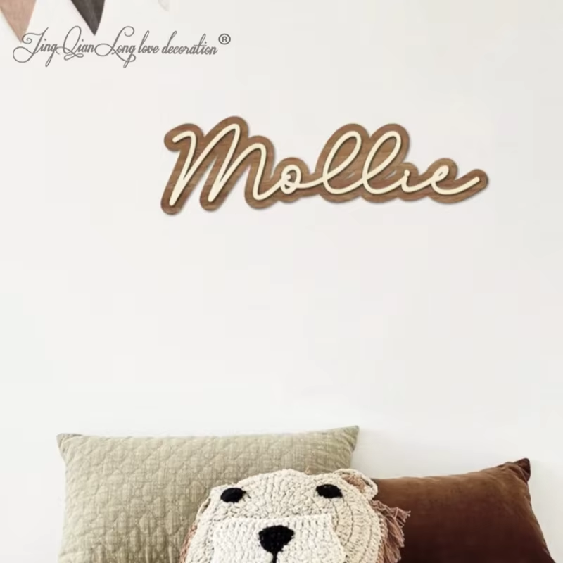 Custom Wooden Name Sign for Nu - Baby Nursery Name Letters recension och pris