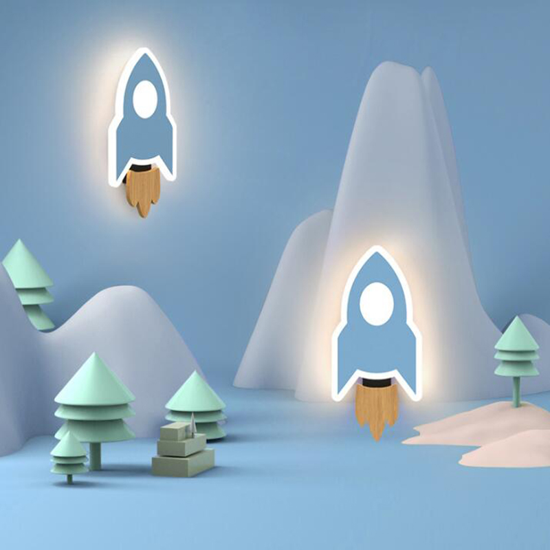 Cartoon LED Rocket Wall Lamp M - Baby Nursery Wall Lights recension och pris