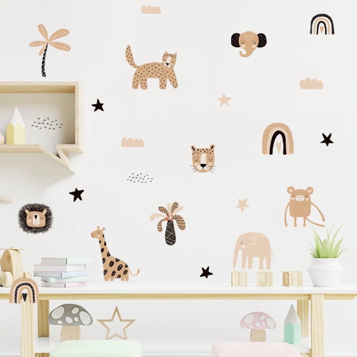 Boho Cartoon Rainbows Star Cut - Baby Nursery Decor Girl recension och pris