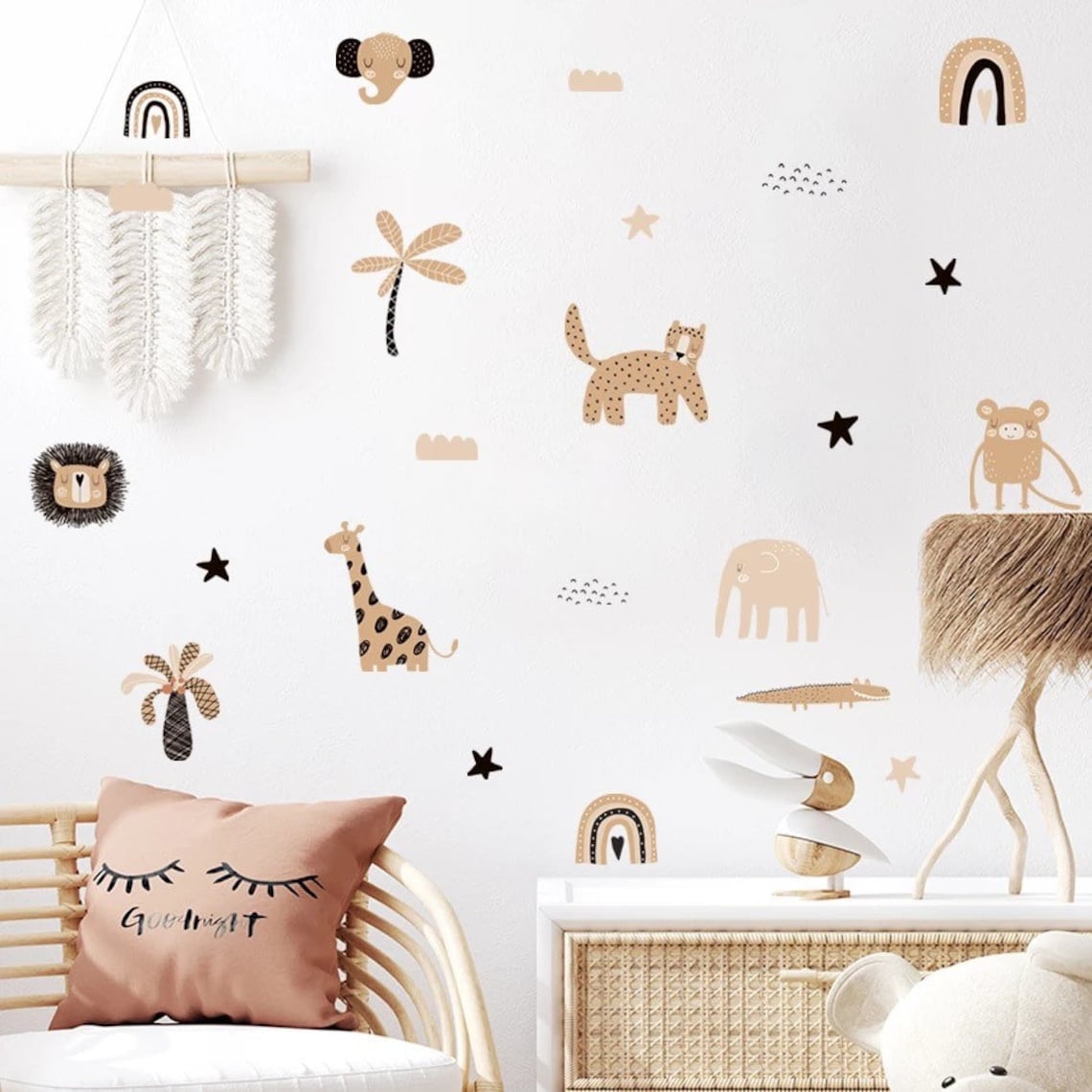 Boho Cartoon Rainbows Star Cut - Baby Nursery Decor Girl recension och pris